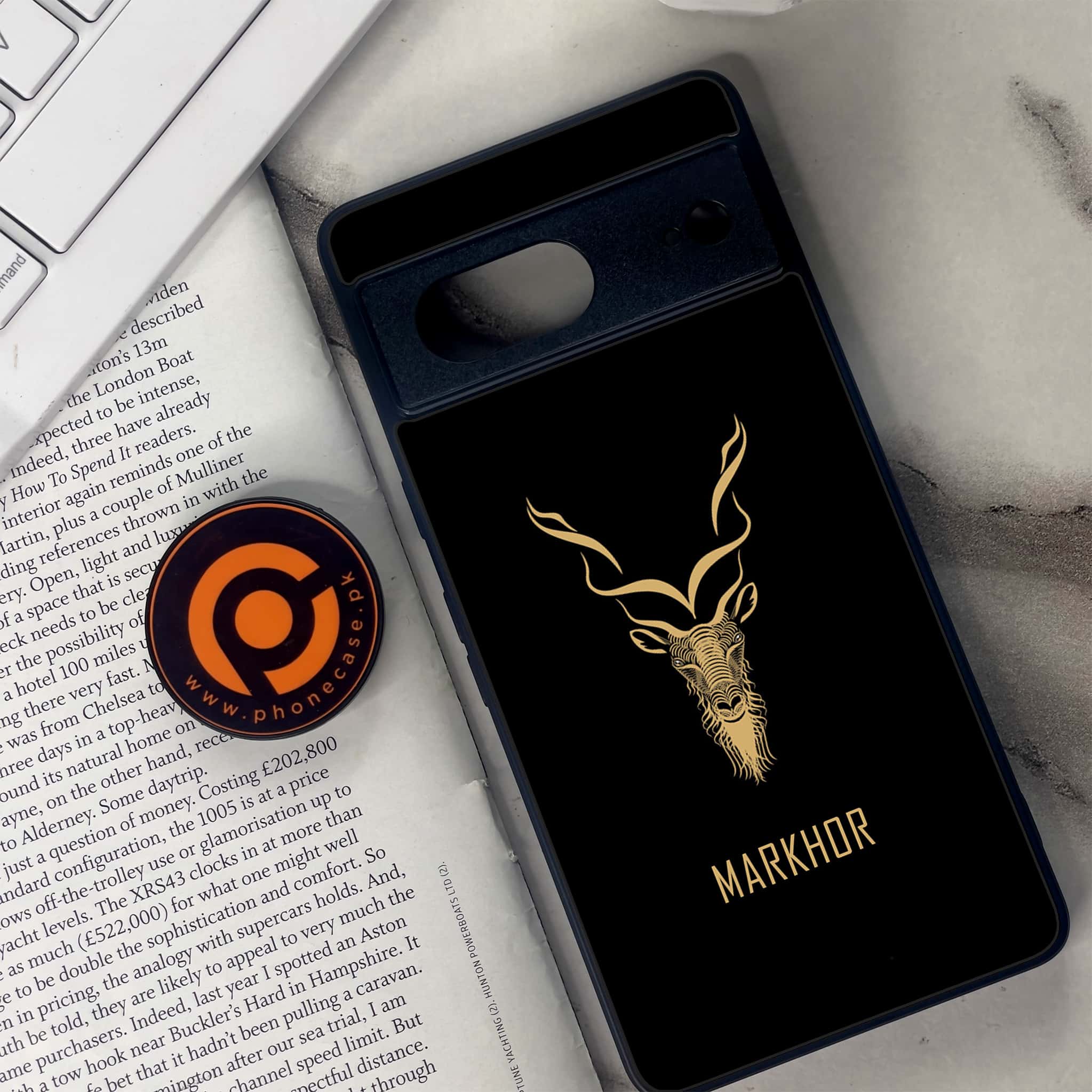 Google Pixel 7 - Markhor Design 3  - Premium Metal Printed soft Bumper Shock Proof Case CS-39202