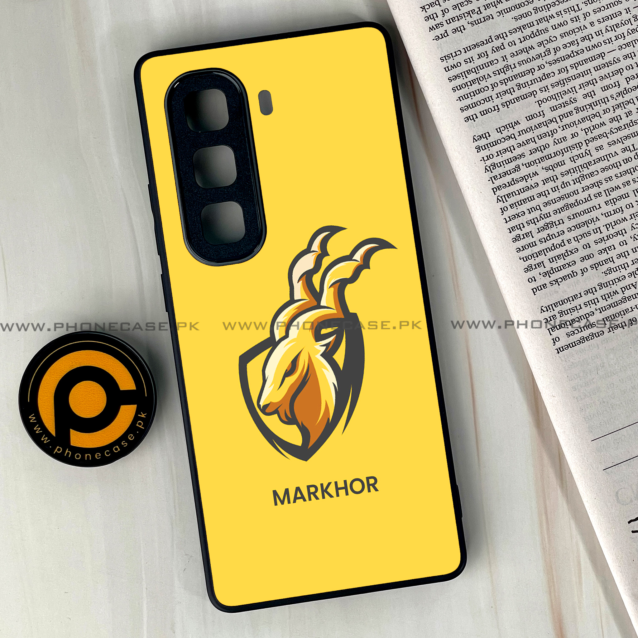 Infinix Hot 50 Pro Plus - Markhor Design 7 - Premium Metal Printed soft Bumper shock Proof Case CS-37706