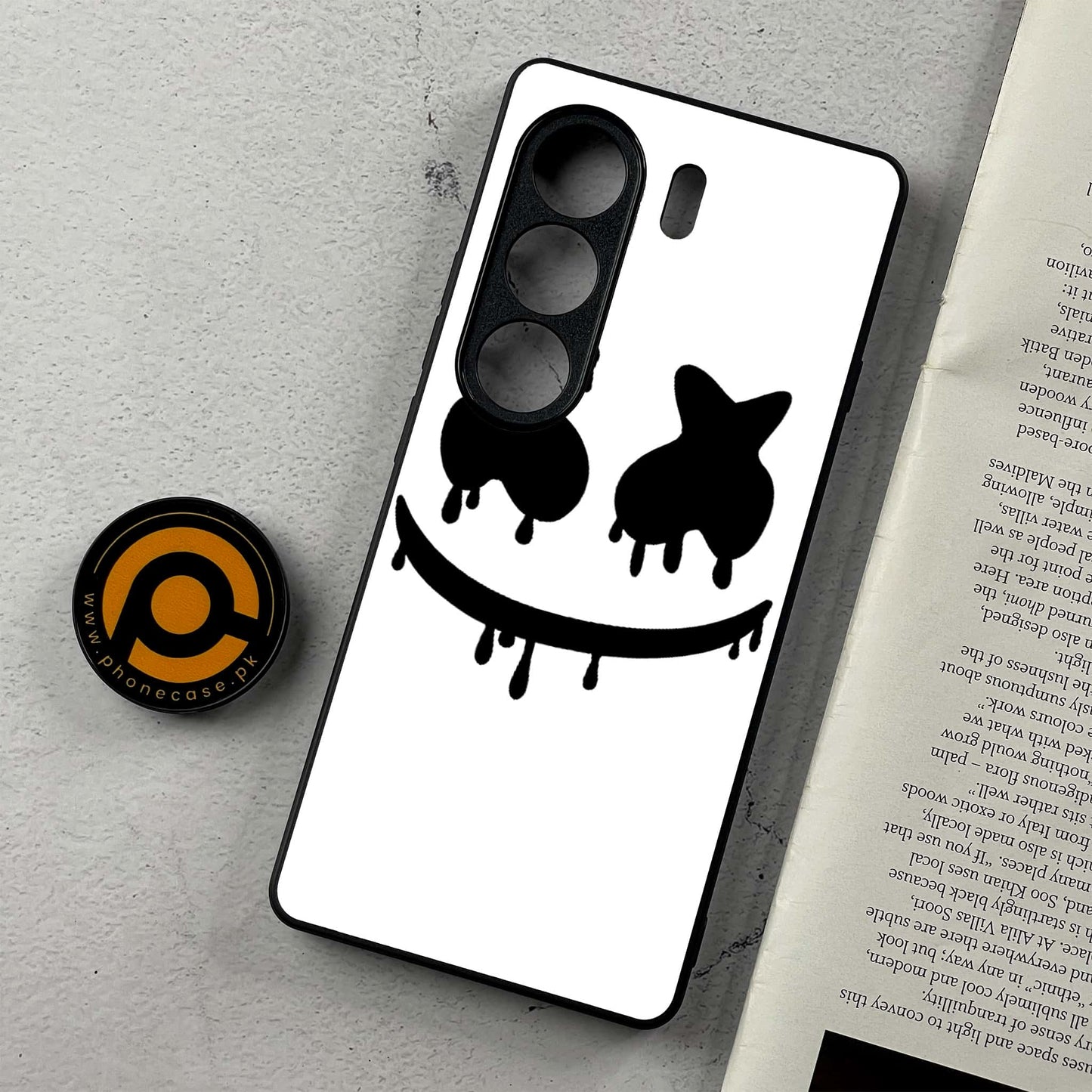 Tecno Camon 40 Pro - Marshmello Face - Premium Metal Printed Soft Bumper Shockproof Case CS-38874