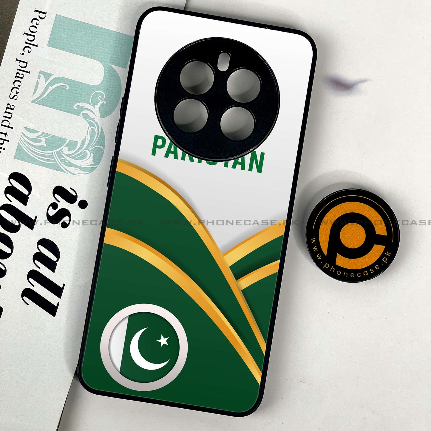 Realme 12 - Pakistani Flag Design 1  - Premium Printed Glass soft Bumper shock Proof Case CS-39115