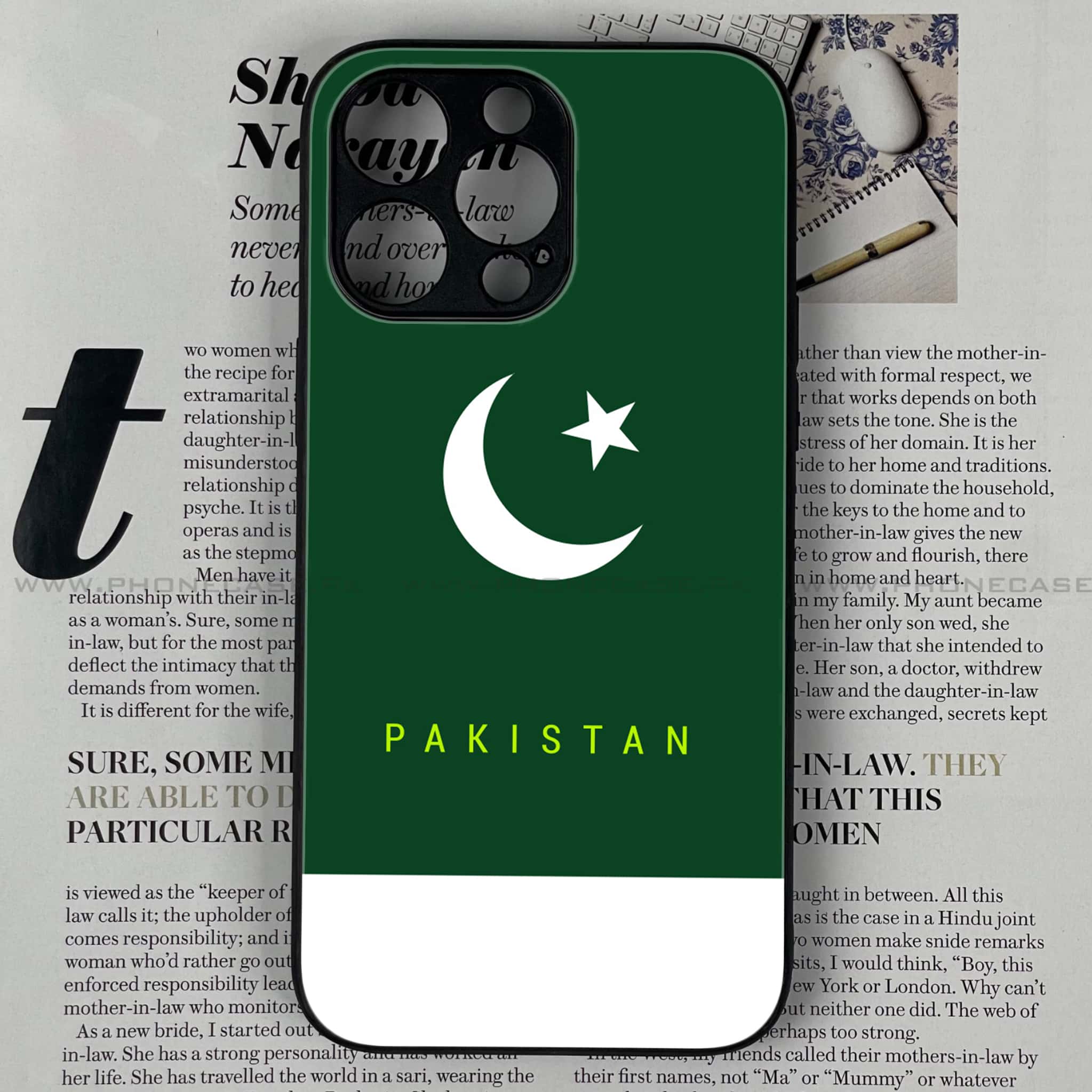 iPhone 13 Pro Max - Pakistani Flag Design 5  - Premium Metal Printed soft Bumper shock Proof Case CS-38501