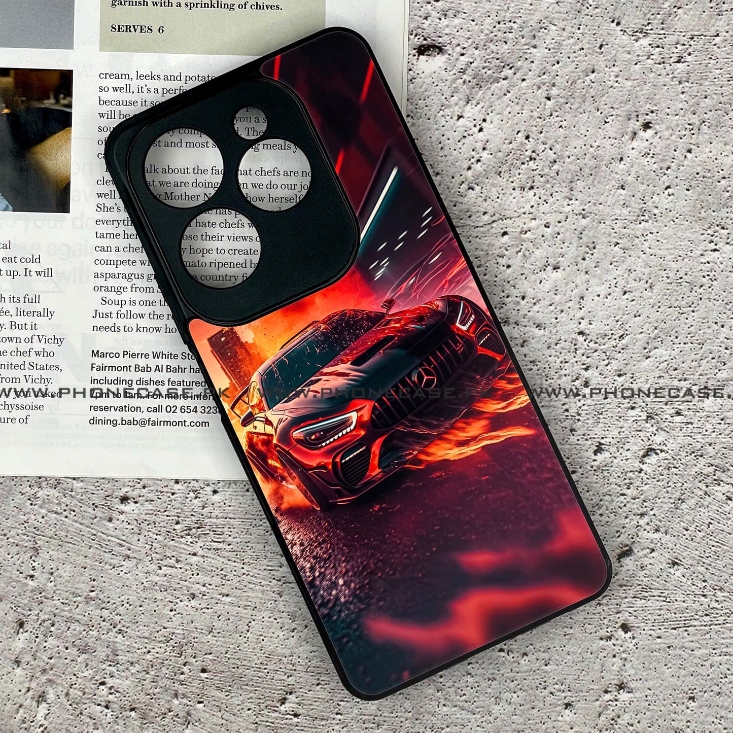 Infinix Hot 40 Pro - Racing Design 3 - Premium Metal Printed soft Bumper shock Proof Case CS-37822
