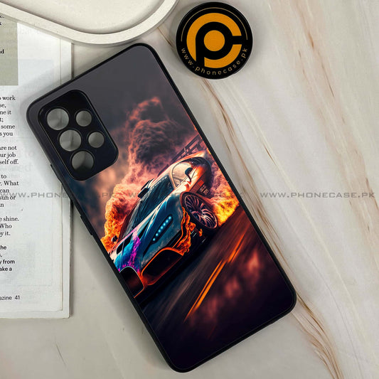Samsung Galaxy A32 4G - Racing Design 4  - Premium Printed Glass soft Bumper shock Proof Case CS-38731