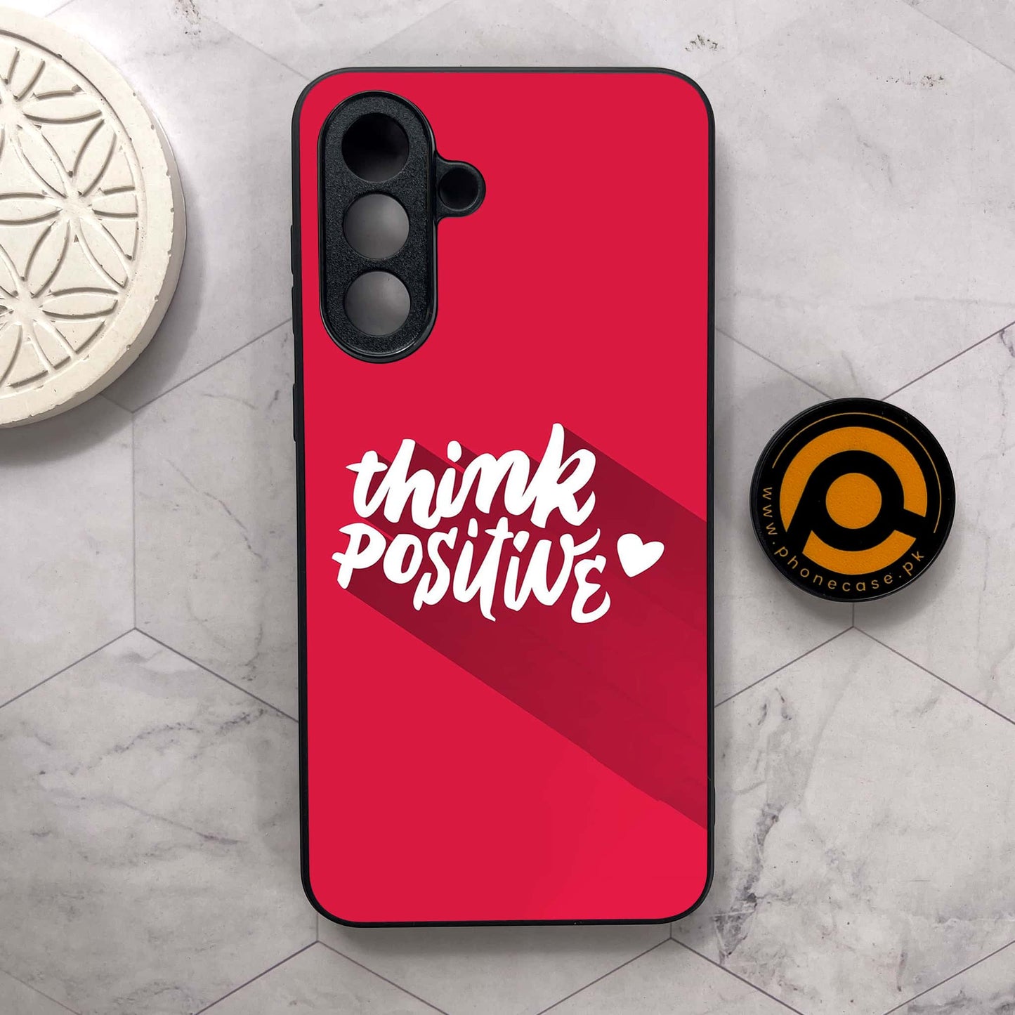 Samsung Galaxy A56 5G - Think Positive Design - Premium Metal Printed soft Bumper shock Proof Case CS-38324