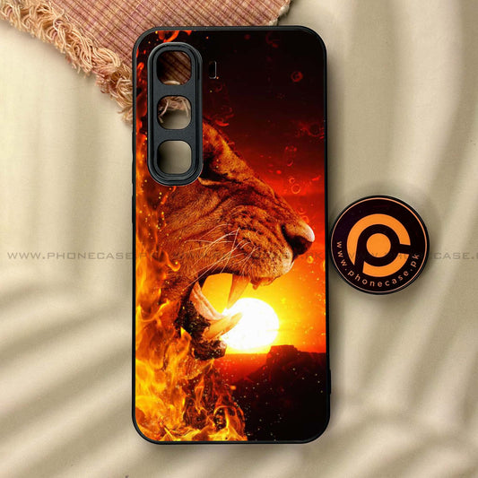Infinix Hot 60 Pro - Tiger Design 1  - Premium Metal Printed soft Bumper shock Proof Case CS-38342