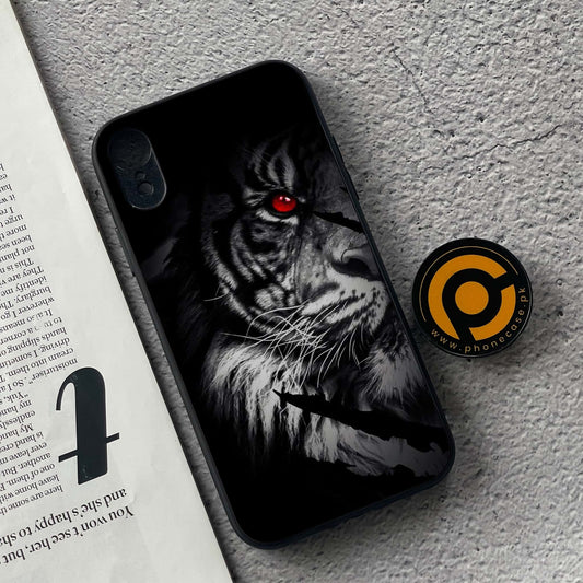 iPhone XR -Tiger Design 7 - Premium Metal Printed soft Bumper shock Proof Case CS-37205