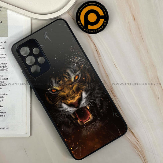 Samsung Galaxy A32 4G- Tiger Art Design 9  - Premium Printed Glass soft Bumper shock Proof Case  CS-37735