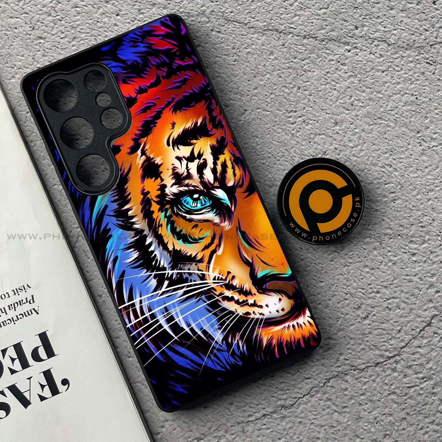 Samsung Galaxy S25 Ultra - Tiger Art - Premium Metal Printed soft Bumper shock Proof Case CS-38833