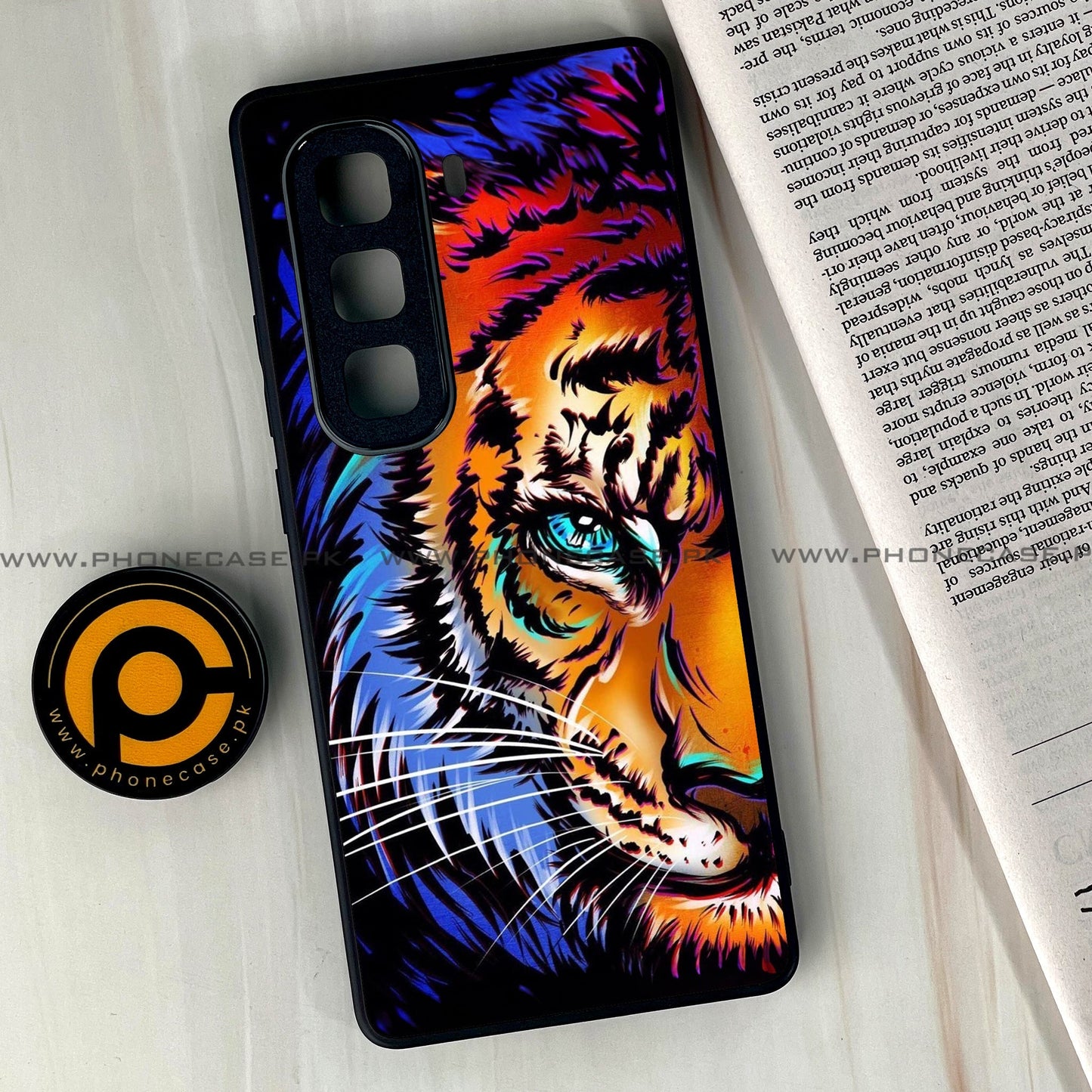 Infinix Hot 50 Pro Plus - Tiger Art - Premium Metal Printed soft Bumper shock Proof Case CS-37537