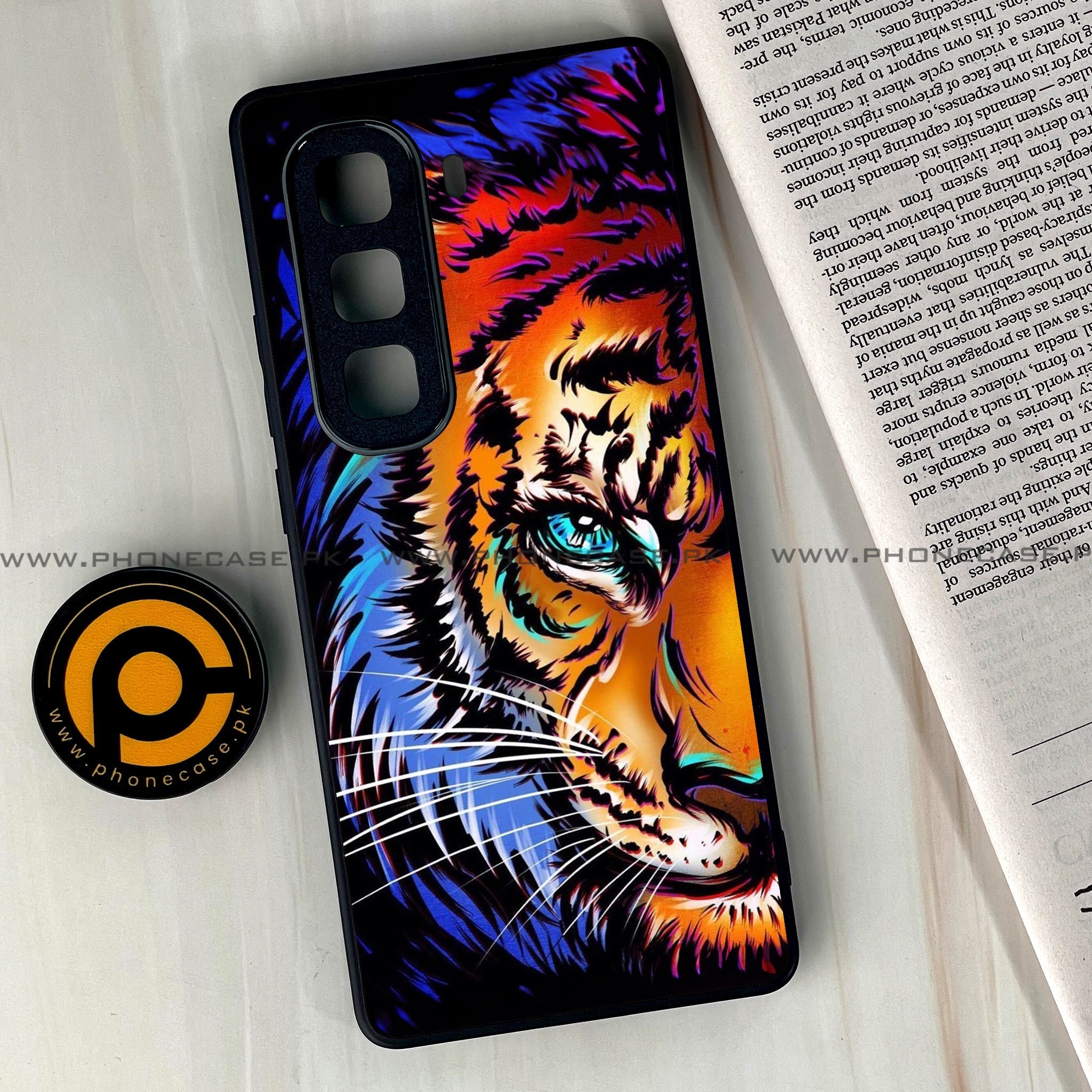 Infinix Hot 50 Pro Plus - Tiger Art - Premium Metal Printed soft Bumper shock Proof Case CS-37537