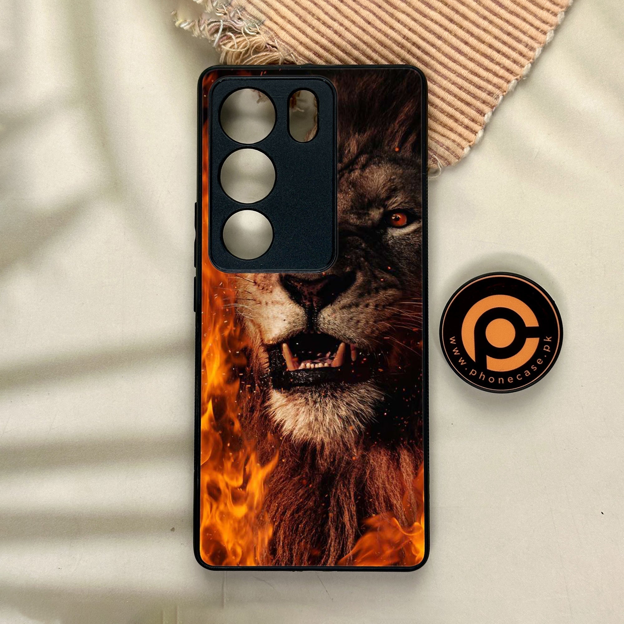 Vivo V29 - Tiger Design 2 - Premium Printed Glass soft Bumper shock Proof Case  CS-39005