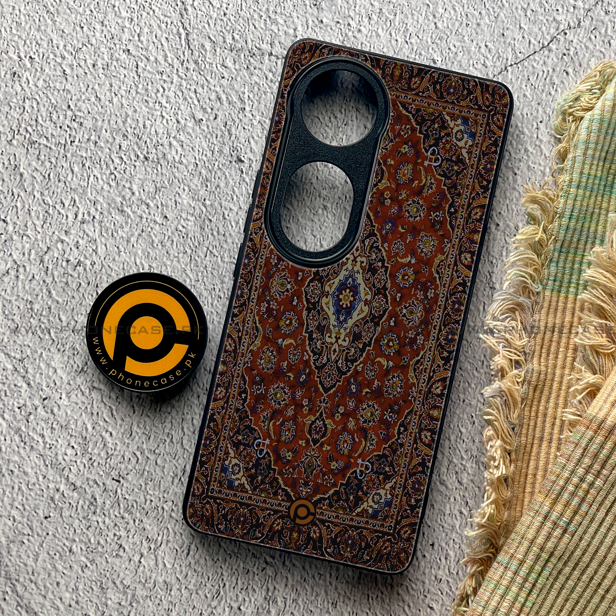 Vivo V40 - Persian Rugs Design 2  - Premium Metal Printed soft Bumper shock Proof Case