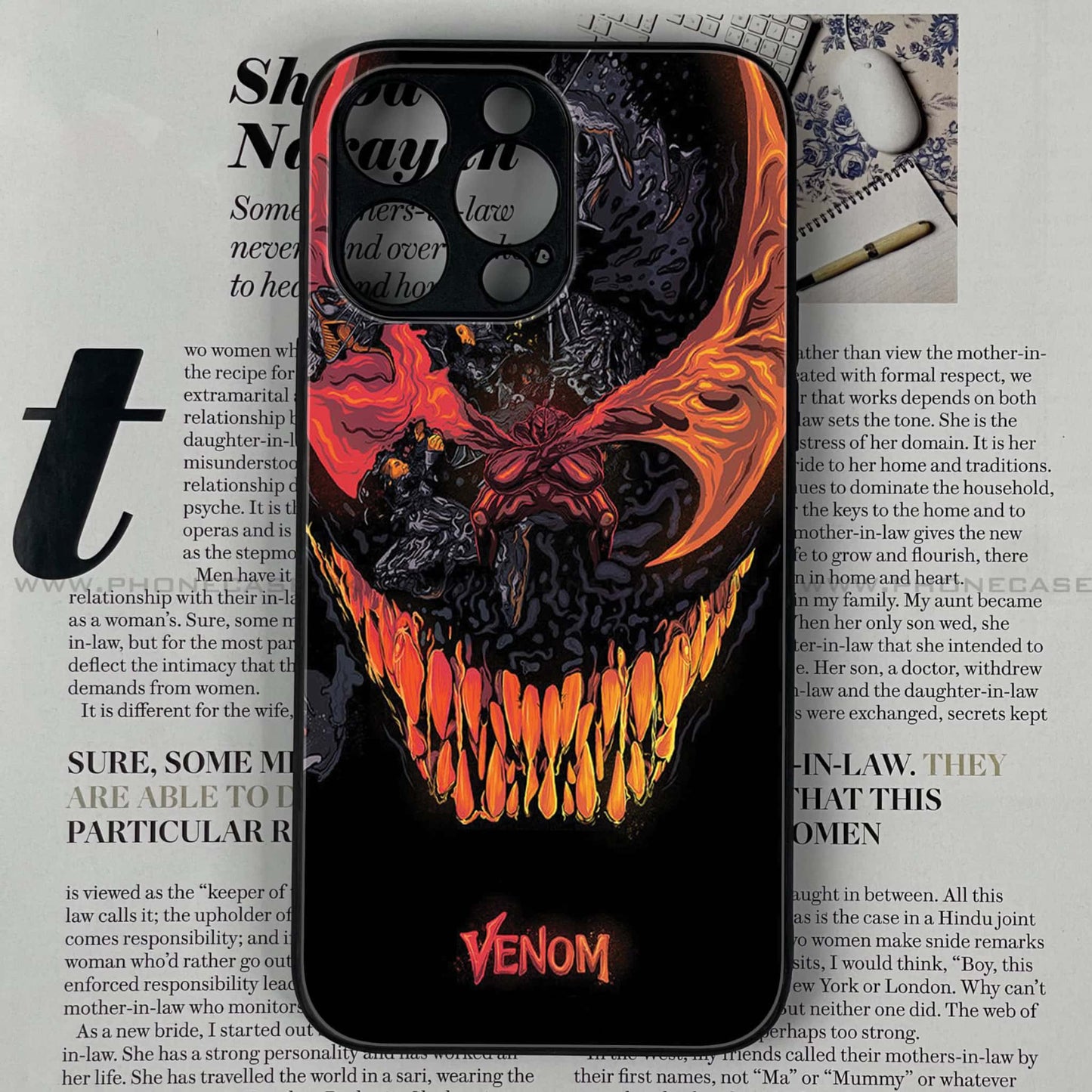 iPhone 12 Pro Max - VENOM Case - Premium Metal Printed soft Bumper shock Proof Case  CS-37995