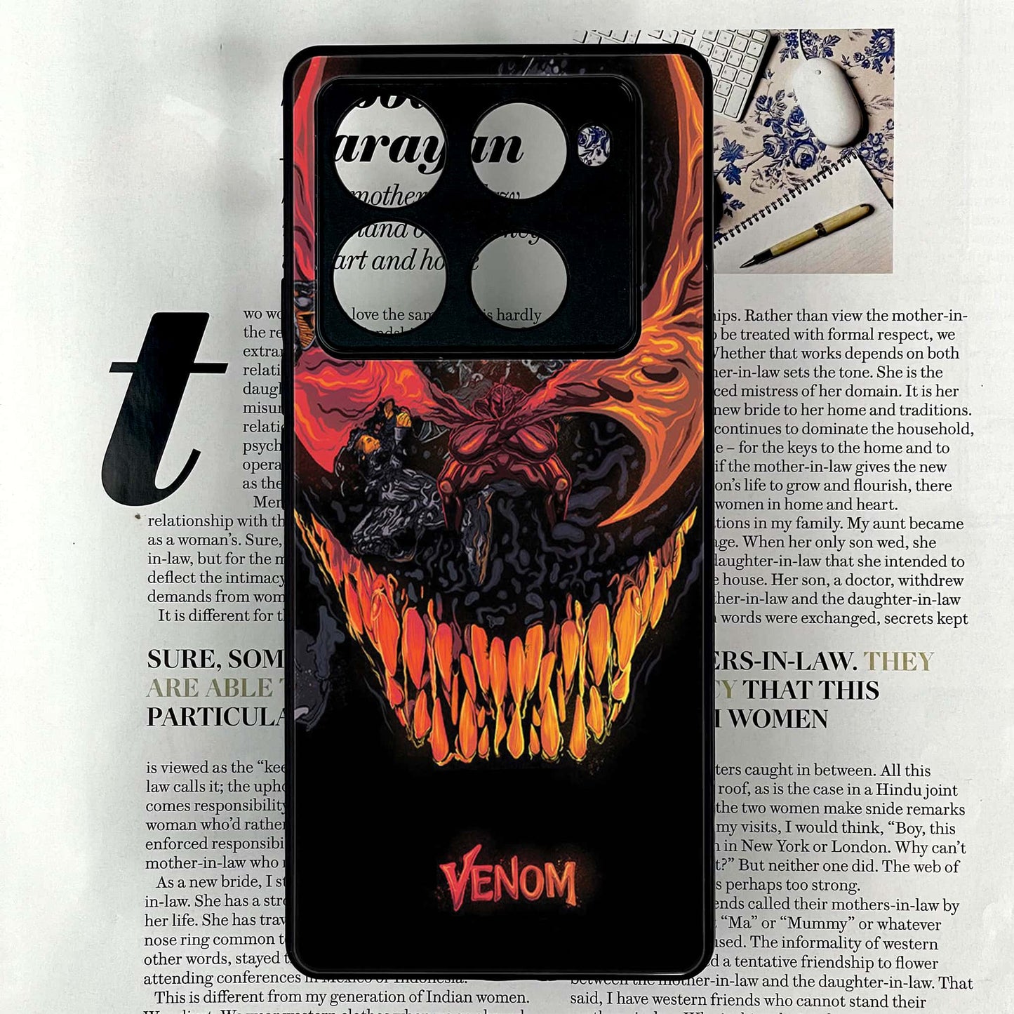 Infinix Note 40 Pro 4G - VENOM Case - Premium Printed Glass soft Bumper shock Proof Case CS-38901 CS-38942