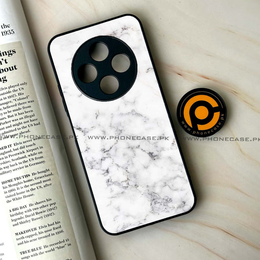 Tecno Spark 30C - White Marble Design 10 - Premium Printed Glass soft Bumper shock Proof Case  CS-37618