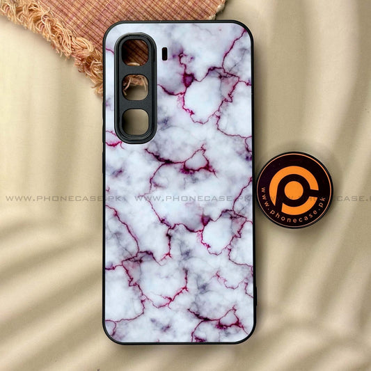 Infinix Hot 60 Pro Plus - White Marble Design 1  - Premium Metal Printed soft Bumper shock Proof Case CS-38333