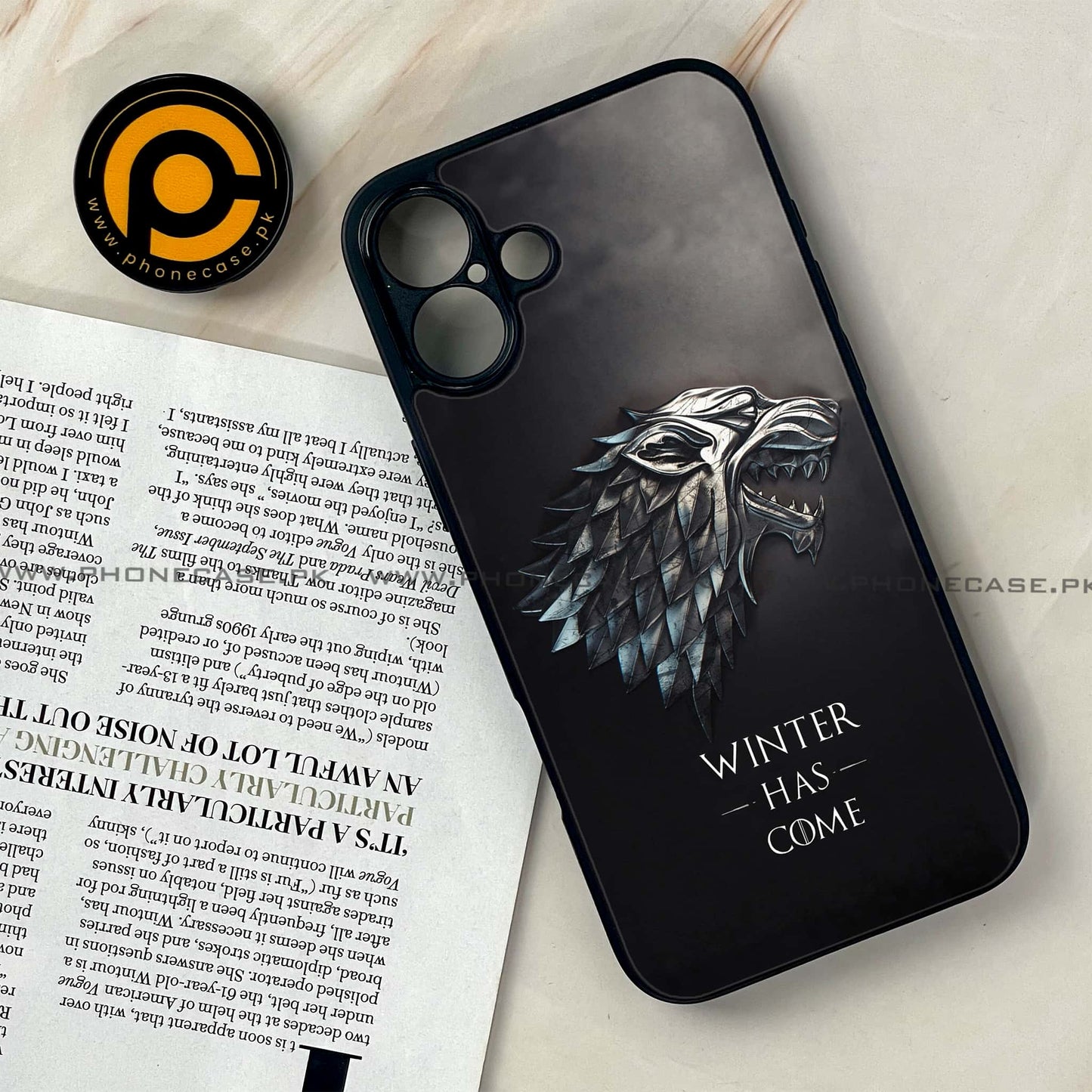 iPhone 16 -  Winter Has Come GOT - Premium Metal Printed soft Bumper shock Proof Case CS-38462