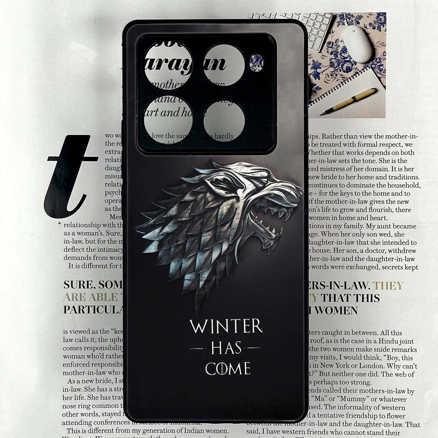 Infinix Note 40 Pro 4G - Winter Has Come GOT - Premium Printed Glass soft Bumper shock Proof Case CS-38406