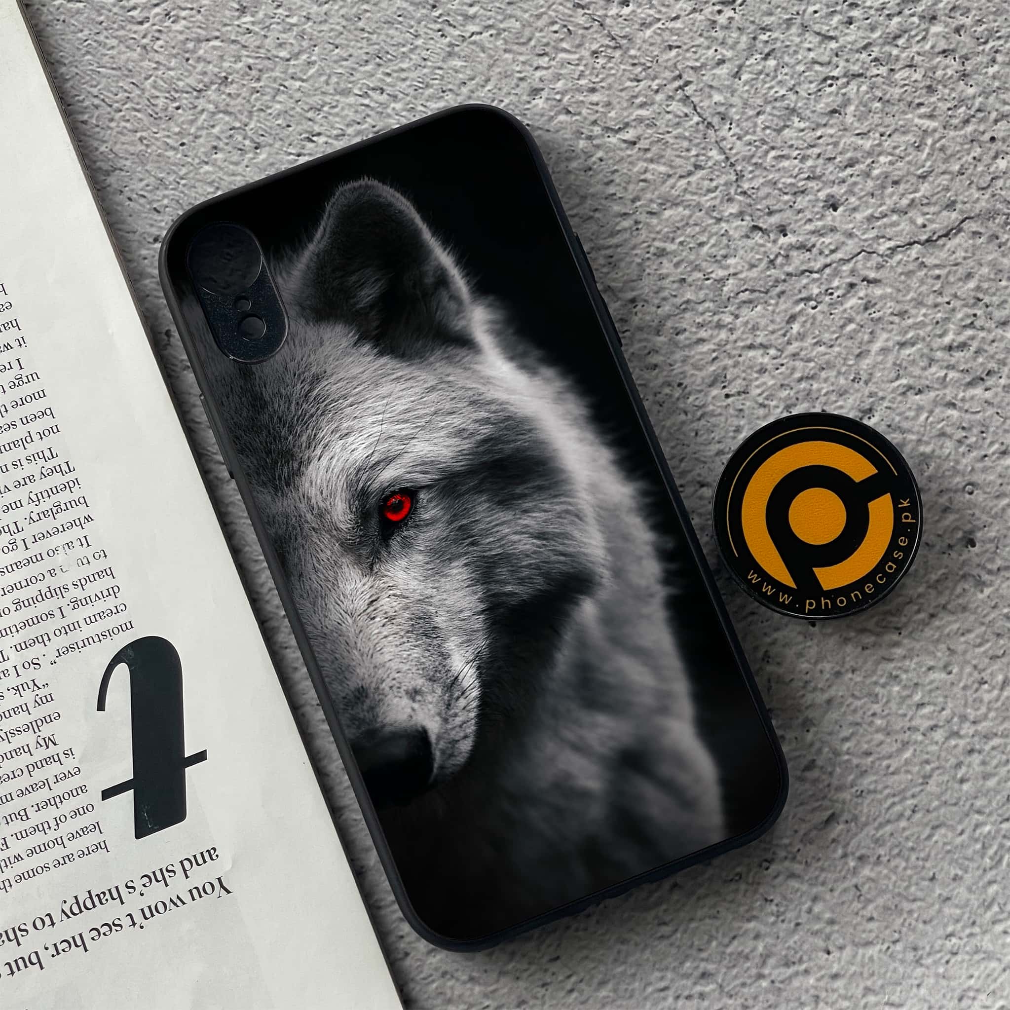iPhone XR - Wolf Design 10 - Premium Metal Printed soft Bumper shock Proof Case CS-38048