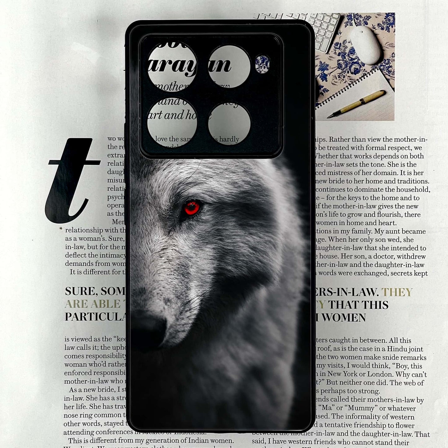Infinix Note 40 Pro 4G - Wolf  Design 10  - Premium Printed Glass soft Bumper shock Proof Case  CS-37959 CS-38348