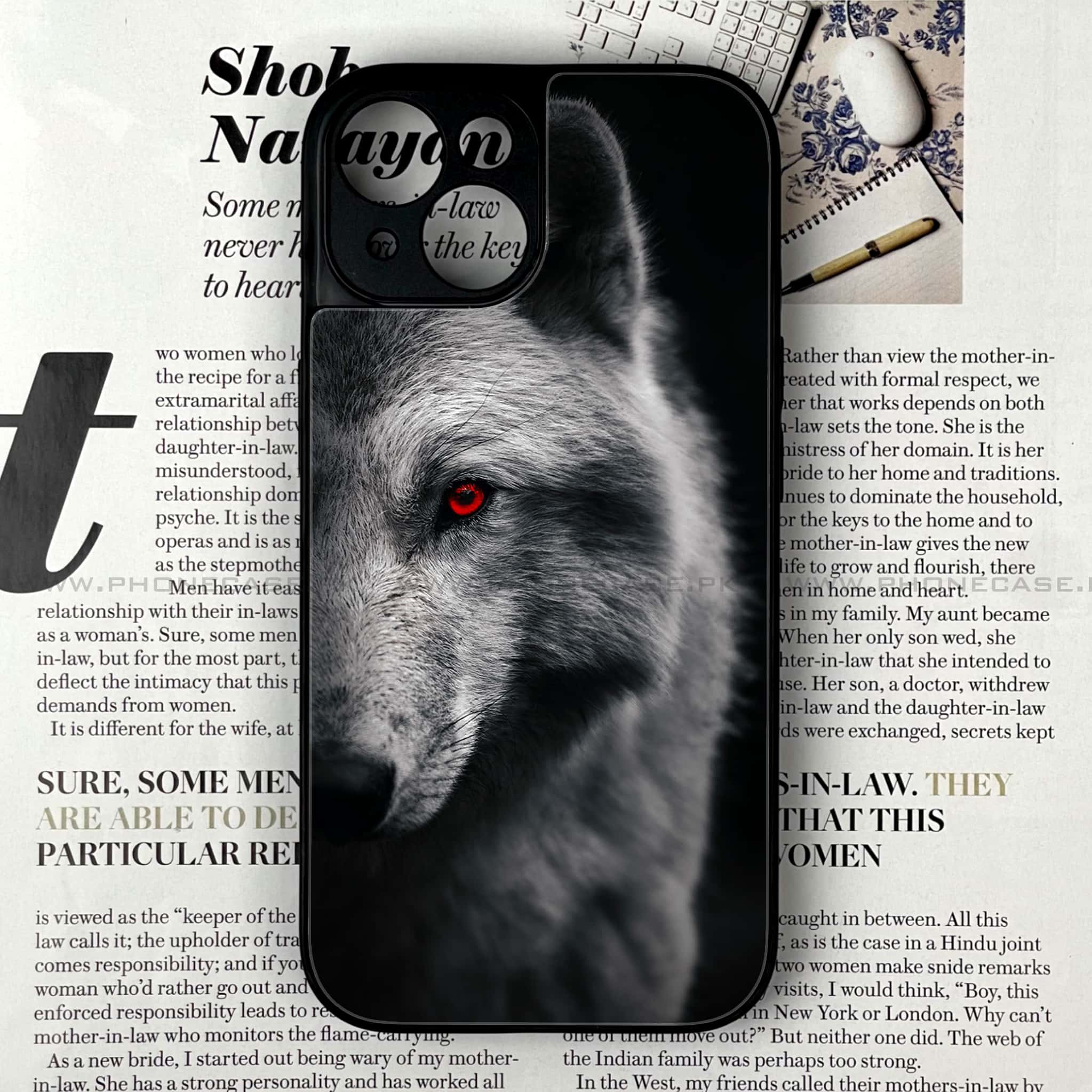 iPhone 13 - Wolf Design 10   - Premium Metal Printed soft Bumper shock Proof Case CS-38691