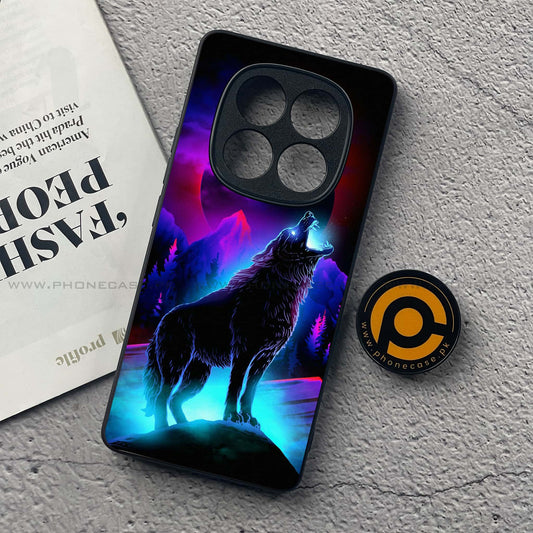 Redmi Note 14 Pro - Wolf Design 2  - Premium Printed Glass soft Bumper shock Proof Case CS-37552