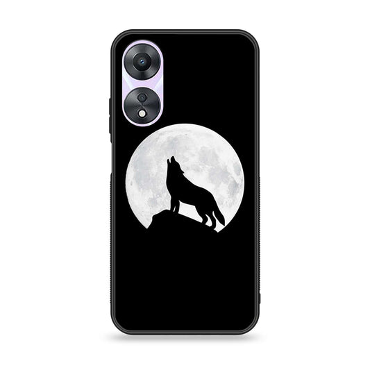 Oppo A78 4G - Wolf Design 3  - Premium Printed Glass soft Bumper shock Proof Case CS-38173