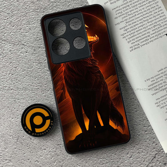 Infinix Note 30 - Wolf Design 6 - Premium Printed Glass soft Bumper shock Proof Case  CS-37979