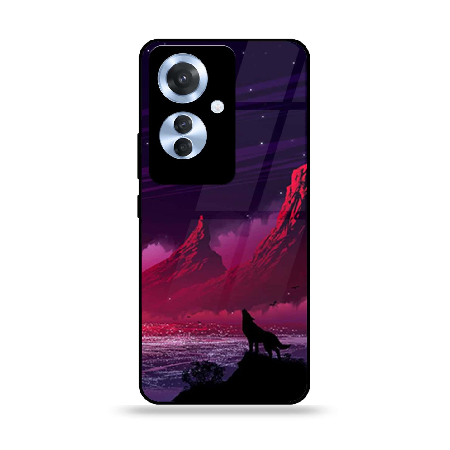 Oppo Reno 11F - Wolf Design 7 - Premium Printed Glass soft Bumper shock Proof Case CS-38505