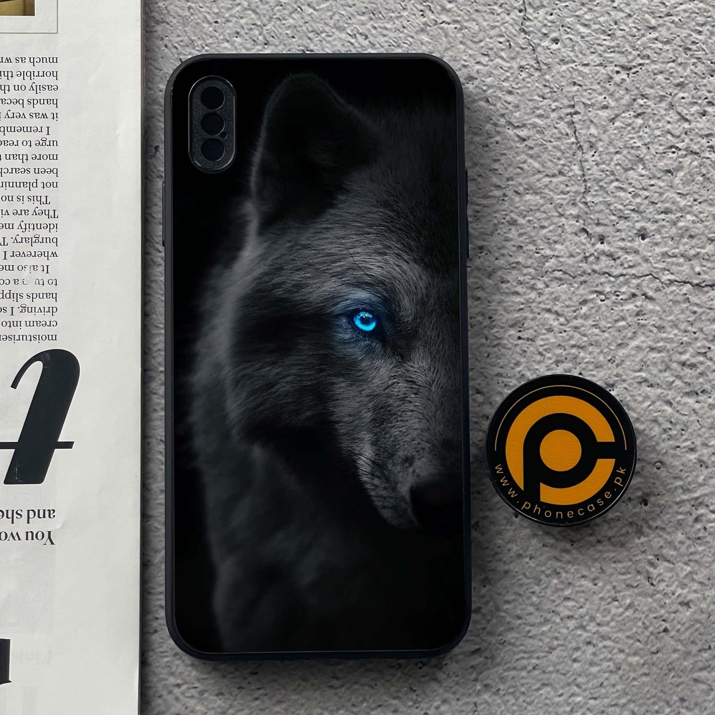 iPhone XS Max - Wolf Design 9  - Premium Metal Printed soft Bumper shock Proof Case CS-38188
