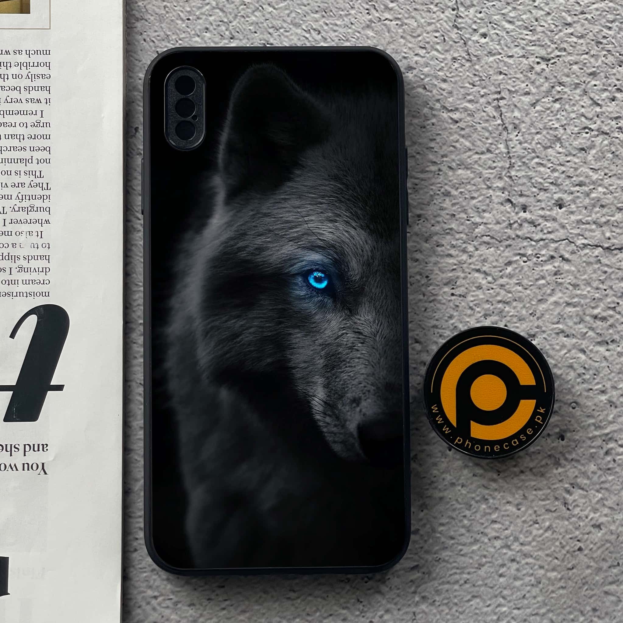 iPhone XS Max - Wolf Design 9  - Premium Metal Printed soft Bumper shock Proof Case CS-38188