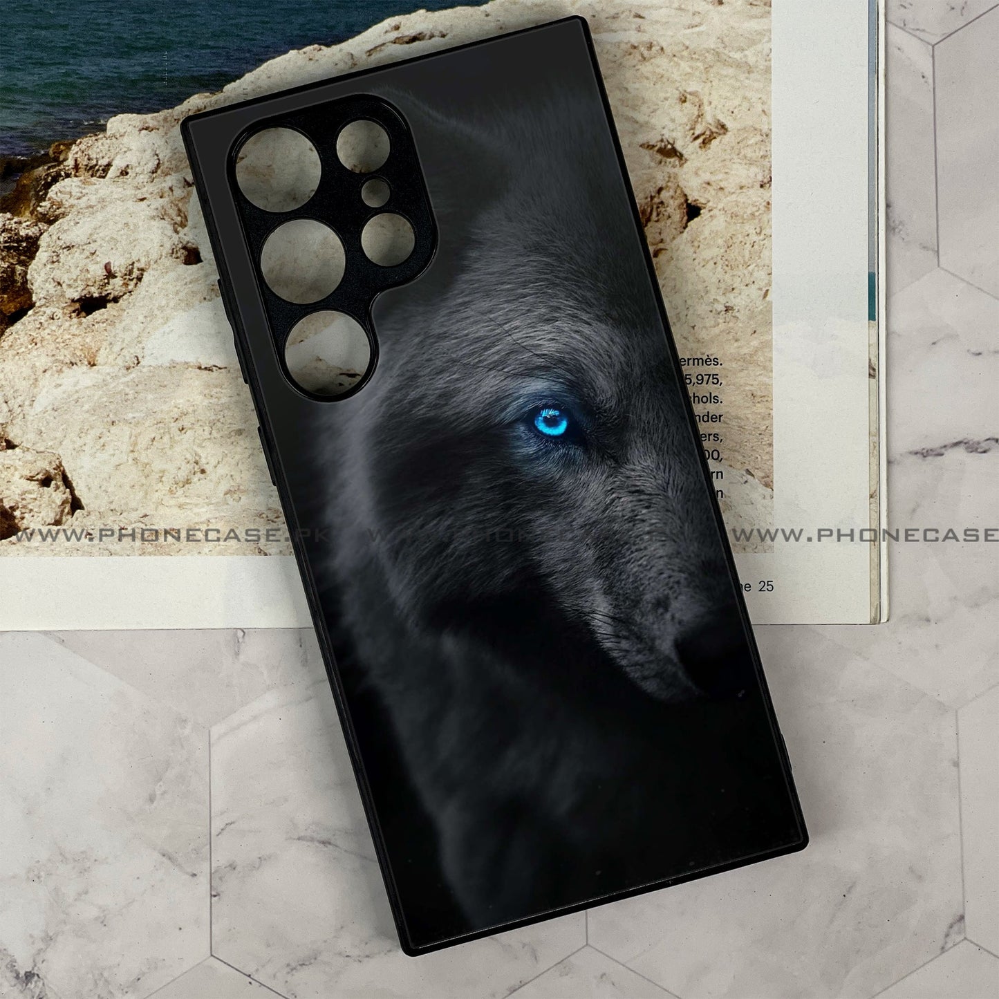 Samsung Galaxy S22 Ultra Wolf Design 9 Premium Metal Printed soft Bumper shock Proof Case  CS-37802 CS-38252 CS-38891