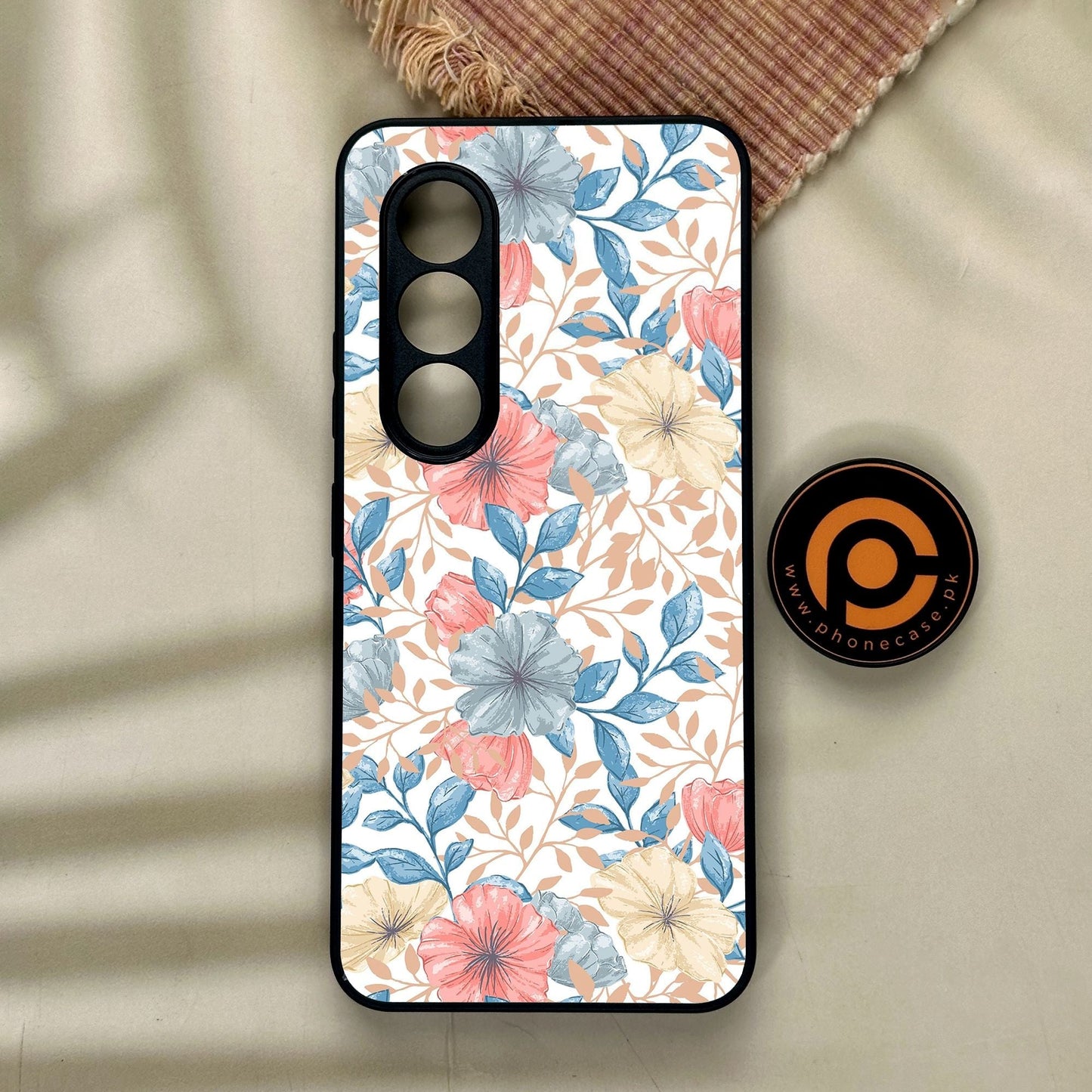 Itel S25 - Seamless Flower - Premium Metal Printed Soft Bumper Shock Proof Case