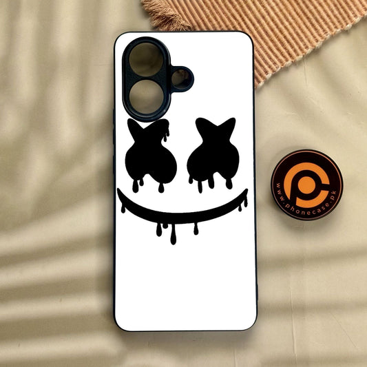 Vivo V60 Lite  - Marshmello Face - Premium Metal Printed Soft Bumper Shock Proof Case