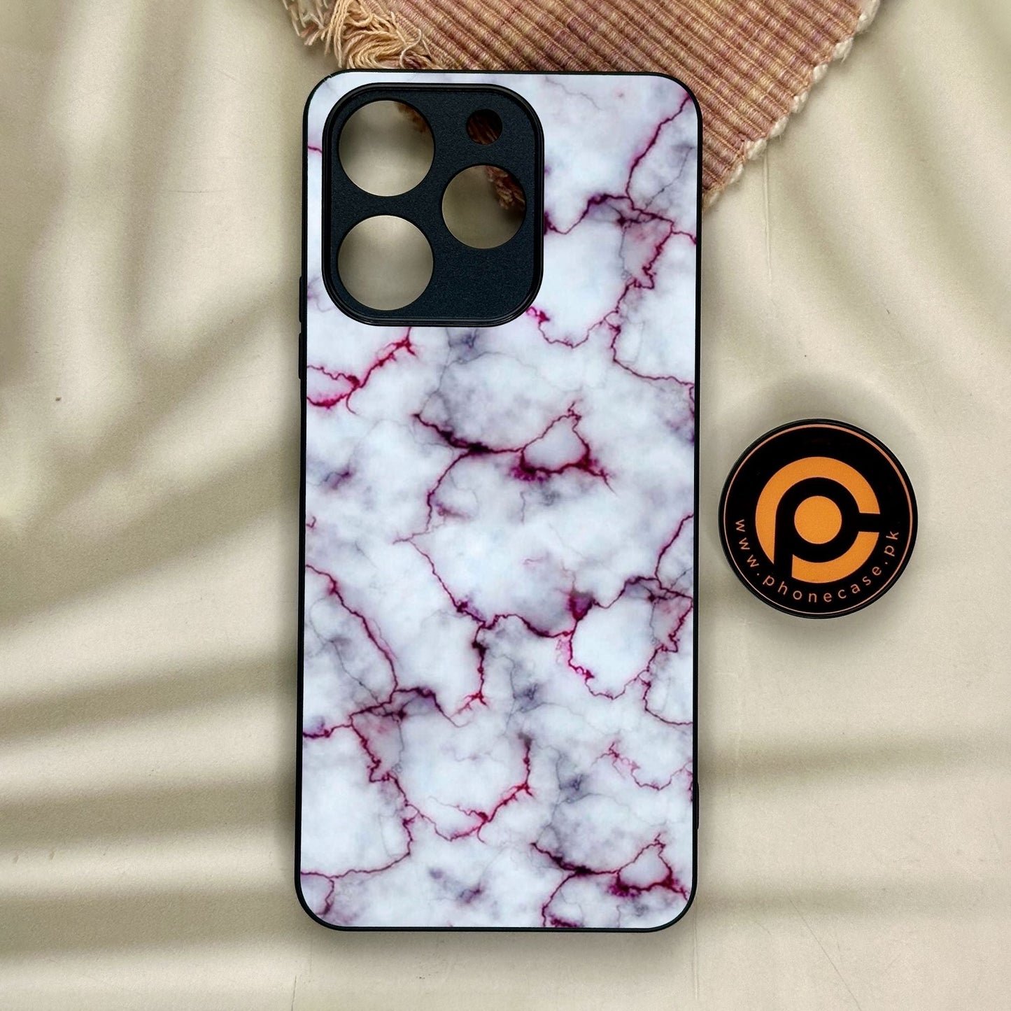 Realme Note 70 - White Design 1 - Premium Metal Printed Soft Bumper Shock Proof Case