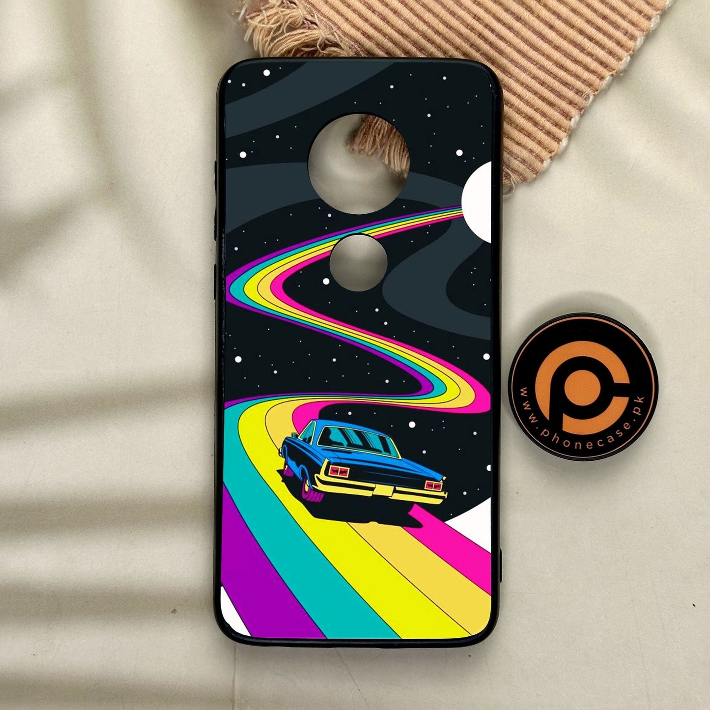 Motorola Moto G7 - Drive To The Moon - Premium Metal Printed Soft Bumper Shock Proof Case