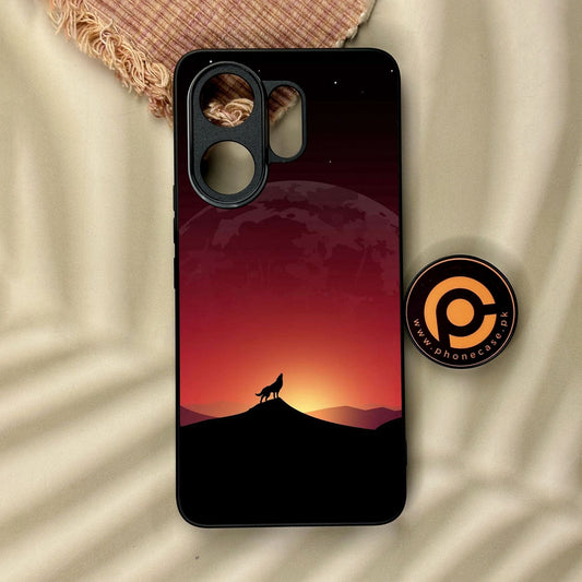 Vivo V60 - Wolf Design 4 - Premium Metal Printed Soft Bumper Shock Proof Case