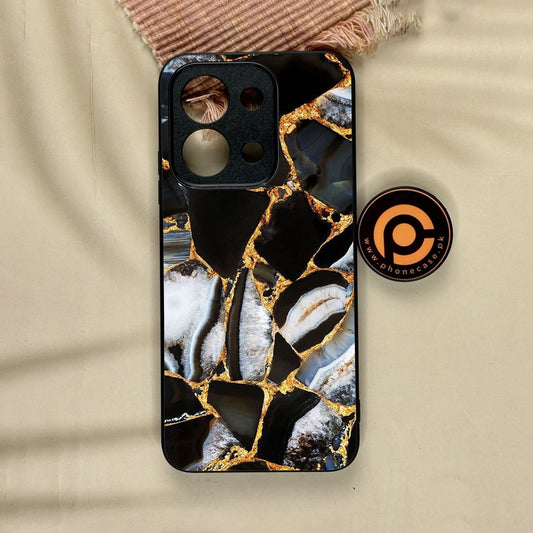 Xiaomi Redmi 15C - Black Marble Design 5 - Premium Metal Printed Soft Bumper Shock Proof Case