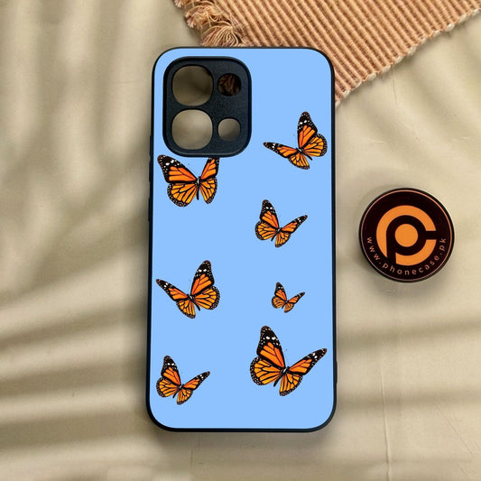 Oppo A6 Pro - Butterflies Design 3 - Premium Metal Printed Soft Bumper Shock Proof Case