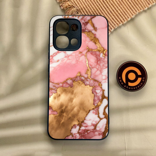 Oppo A6 Pro - Pink Marble 2.0 Design 7 - Premium Metal Printed Soft Bumper Shock Proof Case