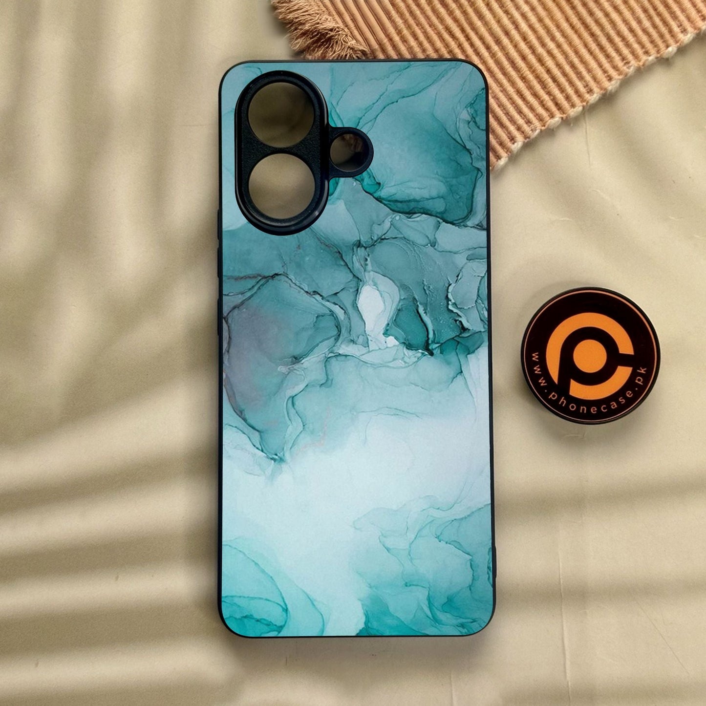 Vivo V60 Lite  - Blue Marble Design 3 - Premium Metal Printed Soft Bumper Shock Proof Case