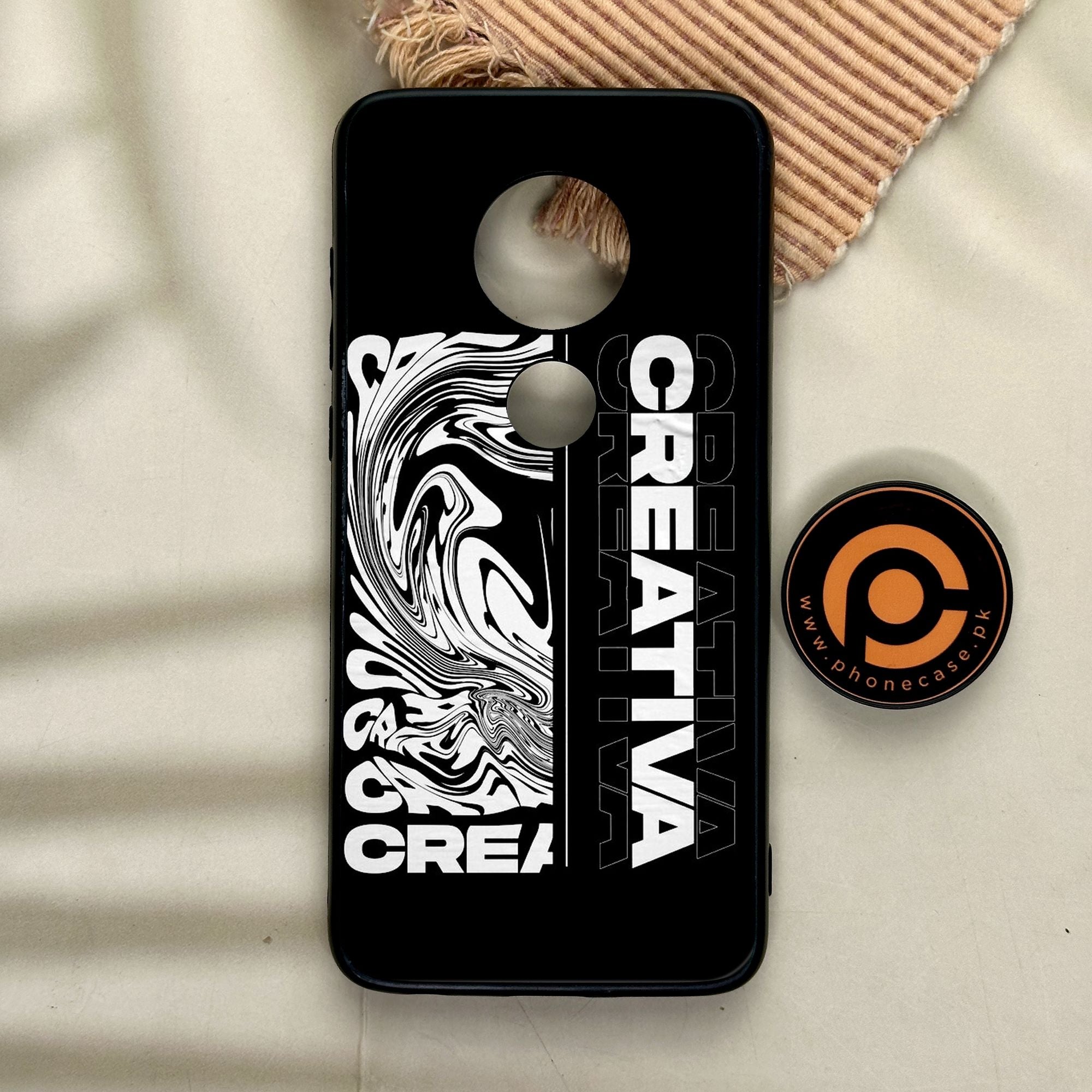 Motorola Moto G7 - Creative - Premium Metal Printed Soft Bumper Shock Proof Case