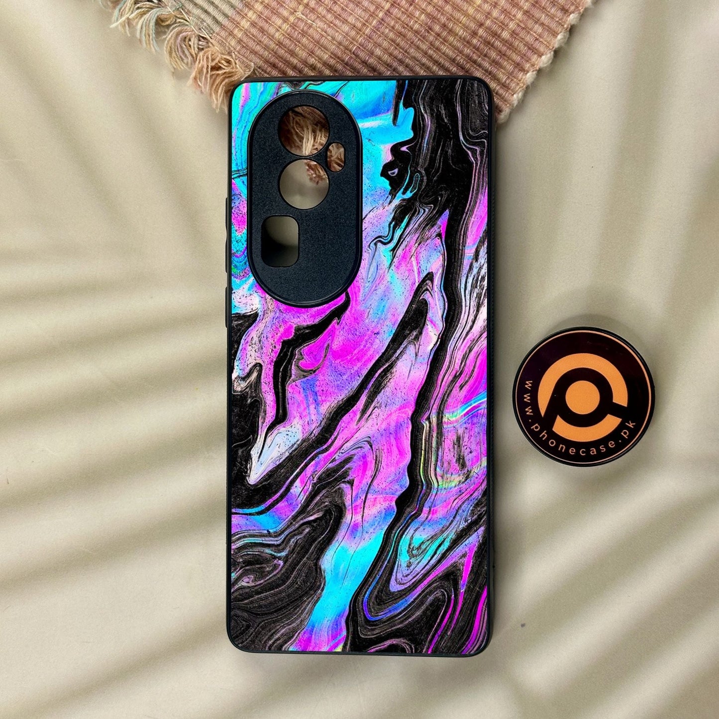 Oppo Reno 10 Pro Plus - Cosmic Inferno - Premium Metal Printed Soft Bumper Shock Proof Case