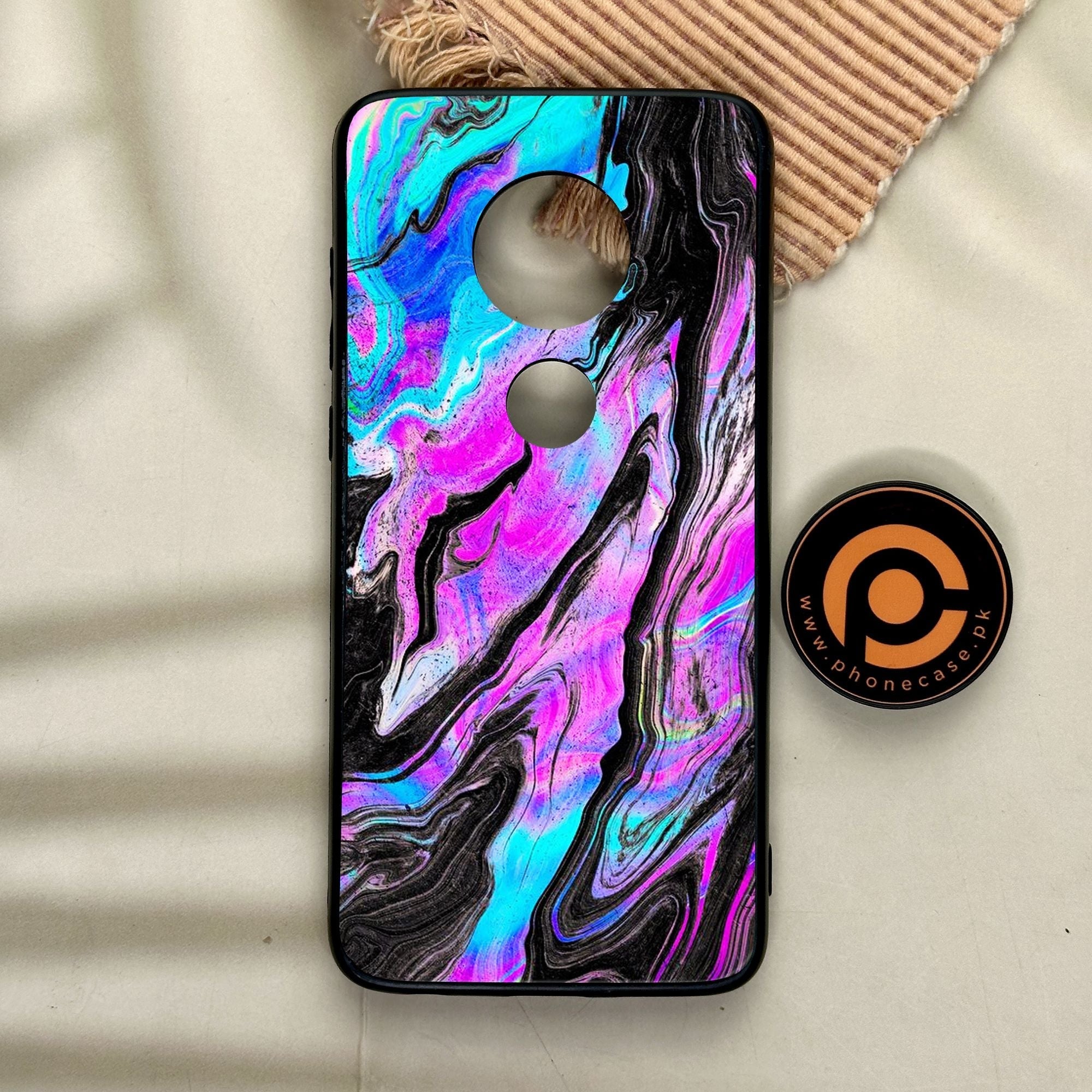 Motorola Moto G7 - Cosmic Inferno - Premium Metal Printed Soft Bumper Shock Proof Case