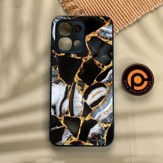 Oppo A6 Pro - Black Marble Design 5 - Premium Metal Printed Soft Bumper Shock Proof Case
