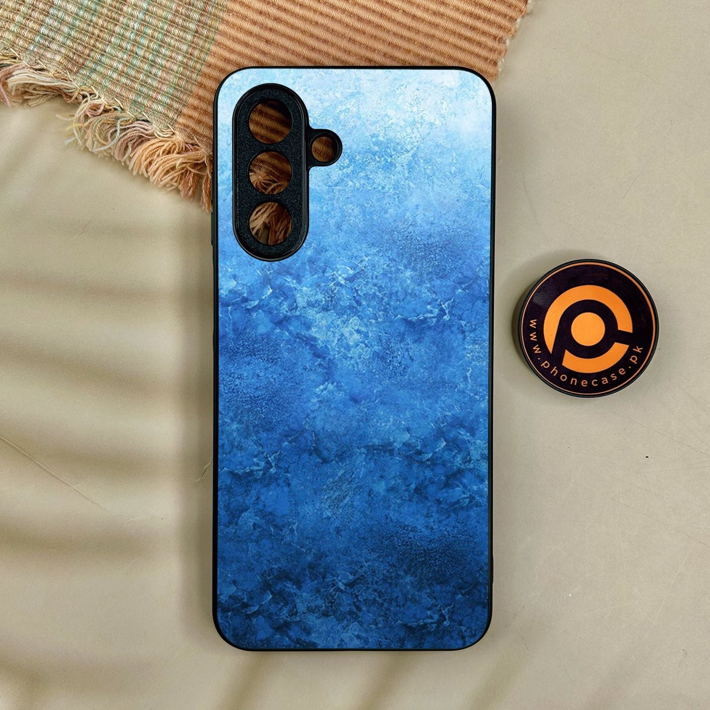 Samsung Galaxy A17 - Blue Marble Design 2 - Premium Metal Printed Soft Bumper Shock Proof Case