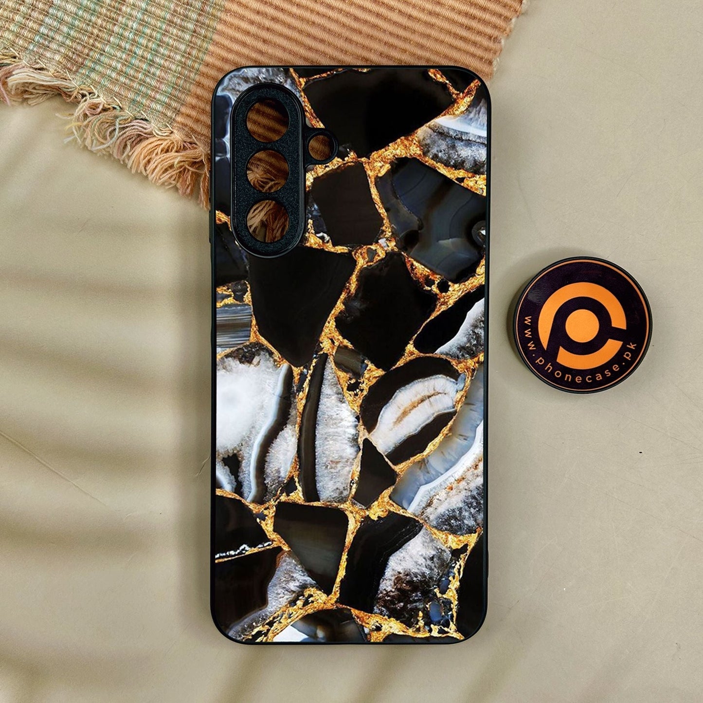 Samsung Galaxy A17 - Black Marble Design 5 - Premium Metal Printed Soft Bumper Shock Proof Case