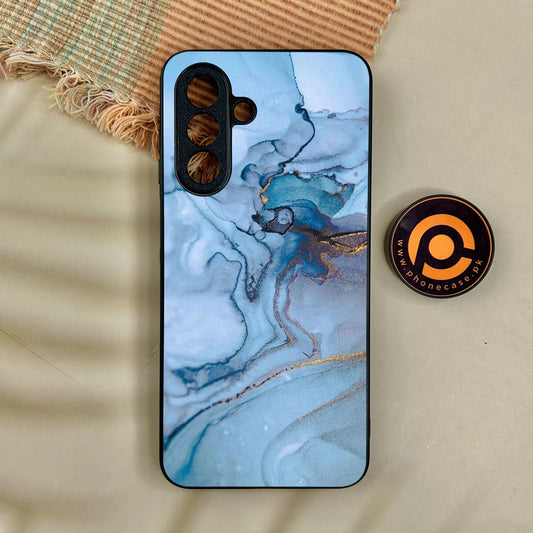 Samsung Galaxy A17 - Blue Marble Design 1 - Premium Metal Printed Soft Bumper Shock Proof Case