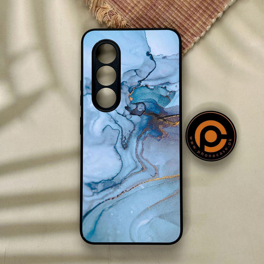 Itel S25 - Blue Marble Design 1 - Premium Metal Printed Soft Bumper Shock Proof Case