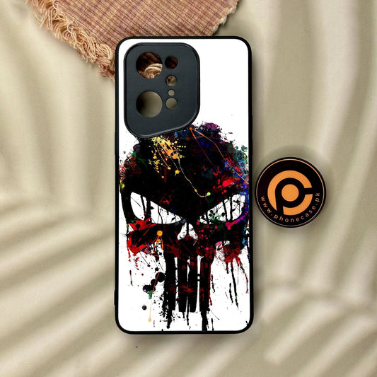 Oppo Find X5 Pro - Punisher Skull Design - Premium Metal Printed Soft Bumper Shock Proof Case